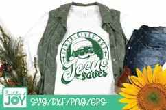 Santa gives but Jesus saves, Vintage Religious Christmas png Product Image 6