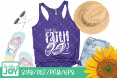 Walk by faith svg, Flip flops svg, Summer svg, Bible verse Product Image 2