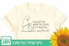 Woman at the well svg, Bible verse png, Continuous line art Product Image 2