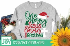 One merry Jesus lovin brother svg, Christmas brother svg Product Image 3
