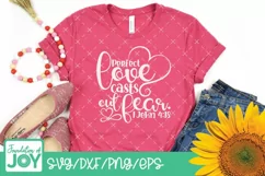 Perfect Love casts out fear svg, Bible verse svg, Heart svg Product Image 3