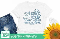 I cried unto the Lord svg, Jonah svg, Whale svg, Bible verse Product Image 2