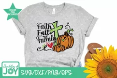 Faith fall and Family svg, Christian Fall svg, Pumpkins svg Product Image 2