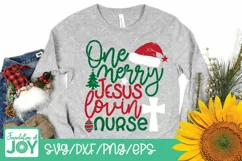 One merry Jesus lovin nurse svg, Christmas nurse svg Product Image 3