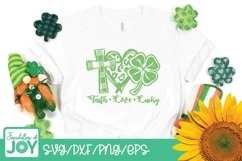 Faith Love Lucky svg, St. Patricks Day svg, Four Leaf Clover Product Image 3