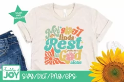 My soul finds rest, Christian Groovy Summer svg, Bible Verse Product Image 5