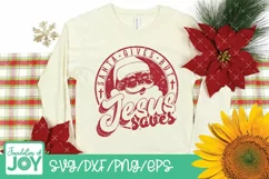 Santa gives but Jesus saves, Vintage Religious Christmas png Product Image 5