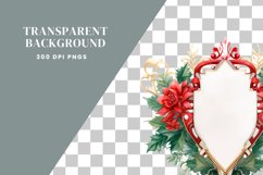 Watercolor Christmas Crest Clipart Bundle Product Image 6