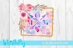 Floral Mama Sublimation Water Color Print Mom Life PNG Mama Product Image 2