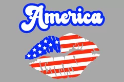 America Lips SVG | 4th of July SVG | Red White and Blue PNG Product Image 2