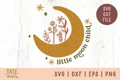 Little moon child SVG cut file - boho girl dreamer shirt png Product Image 1