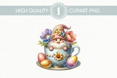 Spring Gnome Clipart, Easter Gnome Digital PNG Product Image 1