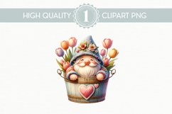 Whimsical Gnome Clipart PNG, High Quality Digital Download Product Image 1
