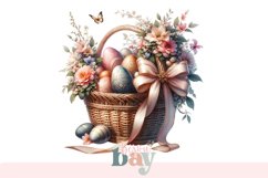 Easter Basket Digital Art, Spring Flowers Product Image 1