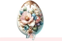 Vintage Floral Easter Egg Clipart Product Image 1