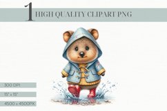 Quokka Clipart in Raincoat, Cute Animal Digital Illustration Product Image 1