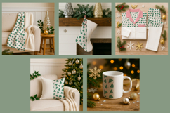 Farmhouse Christmas Surface Pattern Mockup Bundle Product Image 4
