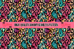 Leopard Seamless Pattern, Colorful Abstract Leopard Pattern Product Image 1