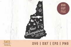 New Hampshire state SVG cut file - Vintage USA state SVG Product Image 1