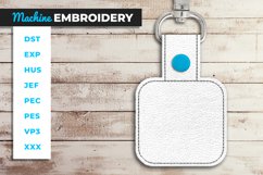 Rounded Square ITH Key Fob - In the Hoop Embroidery Project Product Image 1