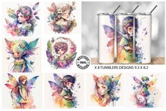 TUMBLER DESIGN BUNDLE X8 WATERCOLOUR FAIRYS Product Image 1