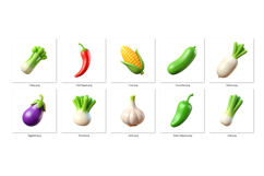Vegetable PNG Clipart Set 10 Items for Sublimation &amp; Print Product Image 2