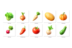 Vegetable PNG Clipart Set 10 Items for Sublimation &amp; Print Product Image 2