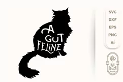 SVG Cut File , A GUT FELINE, EPS, DXF, PNG, Ai Product Image 1
