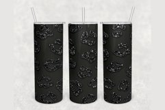 Personalized Black Glitter Leopard Print 20oz skinny tumbler Product Image 2