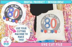 tote bag made using VE Day 2025 80 Year Celebration SVG Cut File 