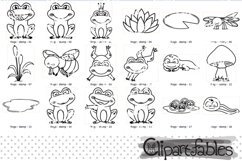FROG digital stamps, Toad coloring, Frog outline Product Image 2