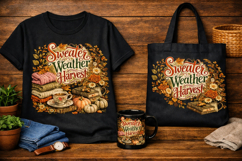 Sweater Weather Harvest Fall PNG Sublimation Design Product Image 1