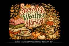 Sweater Weather Harvest Fall PNG Sublimation Design Product Image 2