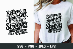 Believe in yourself SVG t-shirt design | motivational quote Product Image 1
