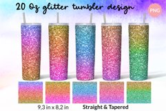 Glitter Ombre Tumbler Wrap Gradient Sublimation Design 20 Oz Product Image 1