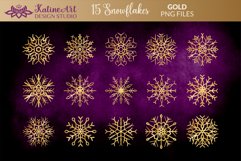 Snowflakes Sticker Bundle 15 Gold Christmas Winter Printable Product Image 6