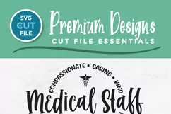 Get crafty with this customizable Medical Staff SVG. Design personalized shirts and tote bags as thoughtful gifts for coworkers and friends. Compatible with Cricut and Silhouette cutting machines.