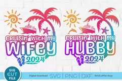 Infuse Wifey and Hubby charm into your wardrobe using this Cricut and Silhouette compatible SVG. Craft custom shirts and totes effortlessly.