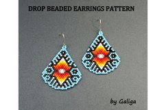 Teardrop Beaded earrings pattern ethnic tribal seed bead Product Image 1