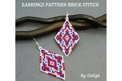 Beaded earrings pattern Brick stitch beading do it yourself Product Image 1
