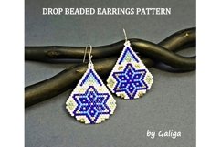 Blue Snowflakes Beaded earrings pattern Christmas Xmas Product Image 1