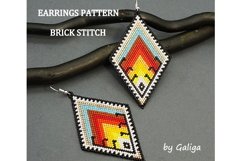 Ocean Suncet Beaded earrings pattern Brick stitch Seed Bead Product Image 1
