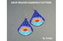 Ocean Sunset Beaded earrings pattern beading brick stitch Product Image 1