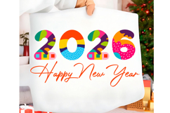 Happy New Year 2026 PNG SVG T-shirt design Year 2026 Product Image 1