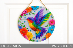 Hummingbird Door Sign Design. Hummingbird Sublimation Product Image 1