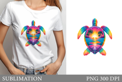 Sea Turtle T-Shirt Design. Sea Turtle Sublimation Product Image 1