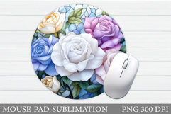 Roses Mouse Pad Design. Flowers Mouse Pad Sublimation Product Image 1