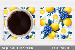 Lemons Coaster Design. Lemons Sublimation Product Image 1