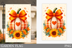 Crochet Pumpkin Garden Flag Design. Pumpkin Sublimation Product Image 1