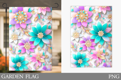 Flowers Garden Flag Sublimation. Floral Garden Flag Design Product Image 1